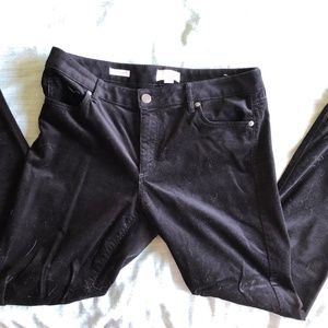 Loft Black Corduroy Skinny Pants